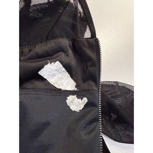 M&S Black Velvet Long Sleeve Secret Support Dress Sz US 8 Wednesday Addams Goth - Picture 6 of 13